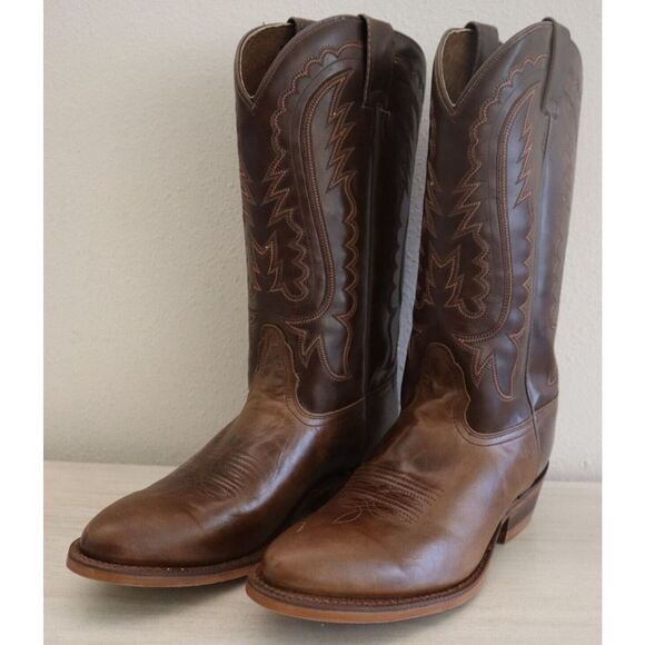 Nocona NB5551 Men's Sz 10EE Jackpot Brown Medium Toe Leather Western Boots $200 - Picture 4 of 7